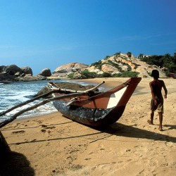 Traditional boat in Sri Lanka coast